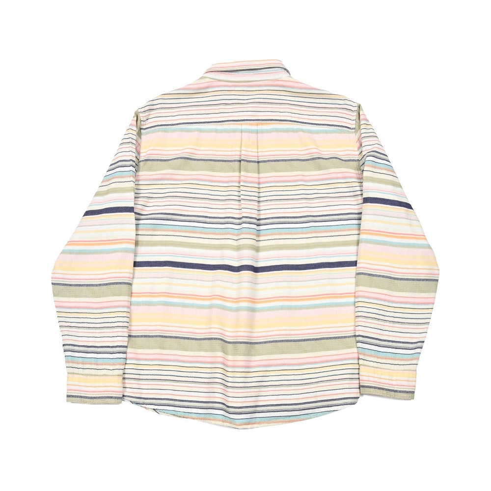 Carbon 2 Cobalt Shirt Mens Large Striped Long Sleeve Two Ply Cotton Beach Casual - Picture 7 of 8